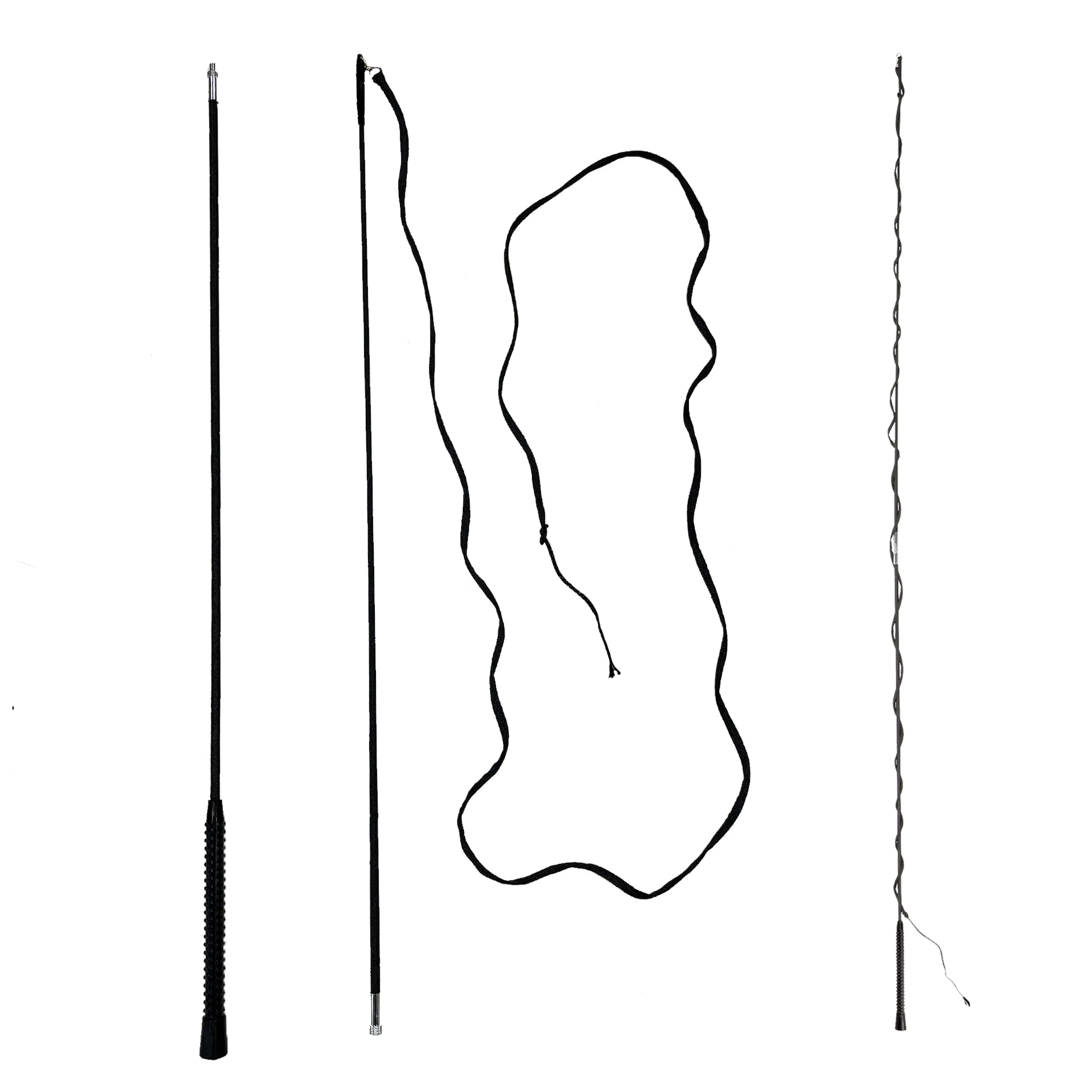 Lunge Whip 2-Part Black 180cm