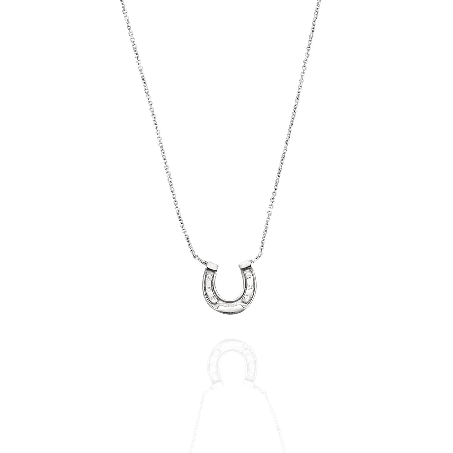 Sterling Silver 10mm Horseshoe Necklet