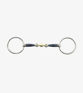 PE - Blue Sweet Iron Loose Ring Snaffle with Brass Alloy Lozenge